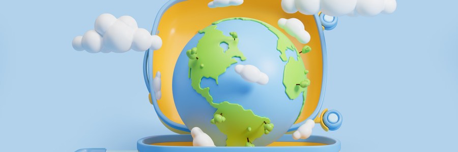 The earth and the travel bag.